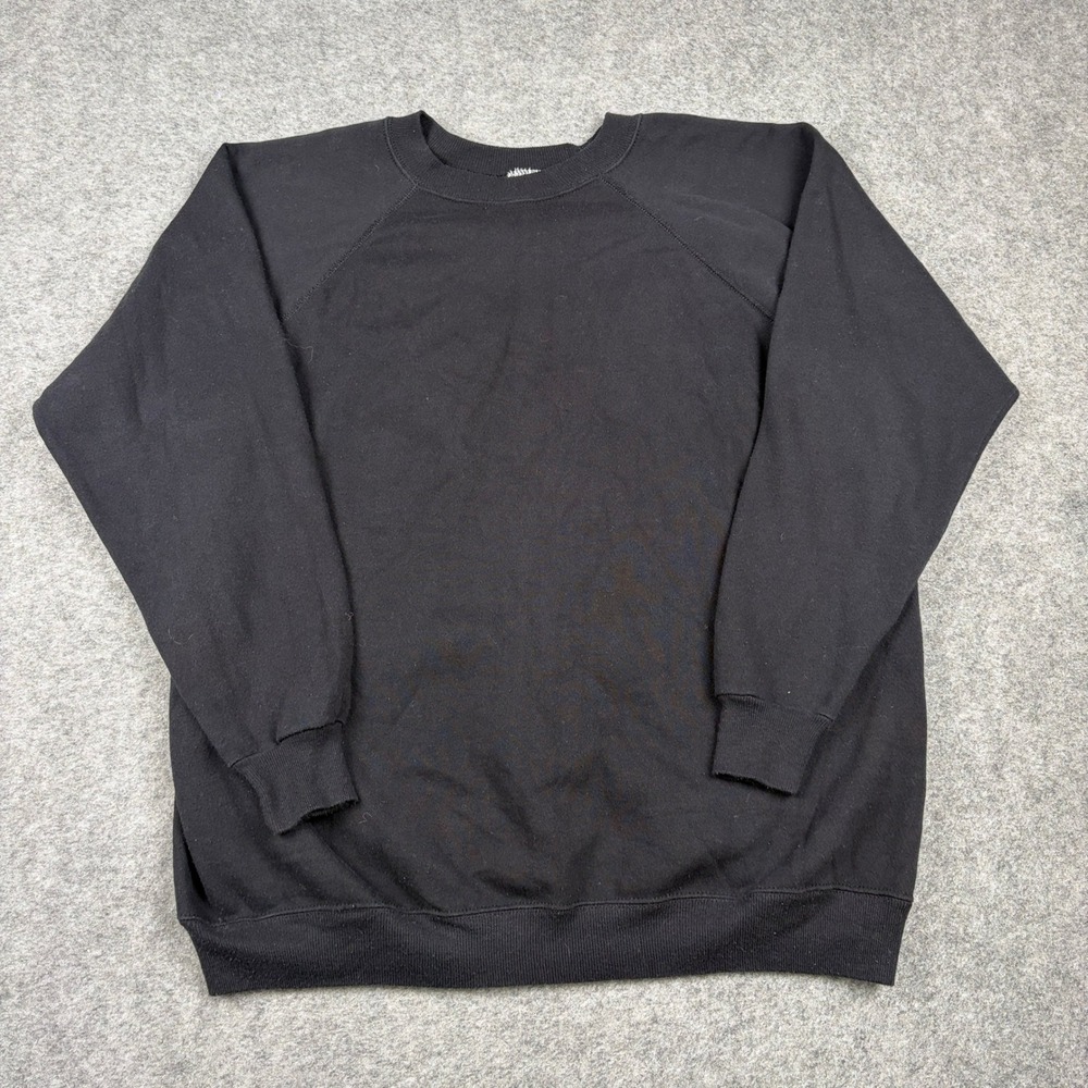 Hanes Her Way Sweatshirt Women XX-Large Black Vintage 90s Made in USA Acrylic
